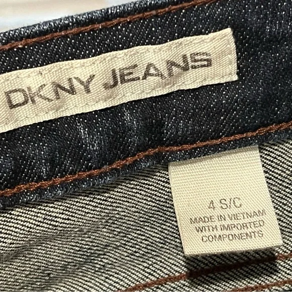 DKNY Jeans Size 4 Blue Straight Leg Mid Rise Stretch Denim Pants - Picture 3 of 4